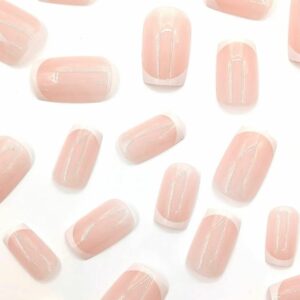 Square Stick-On French Nails