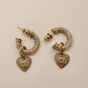 Dior CD Hoop Heart Earrings